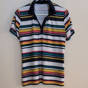Izod Multicolor Striped Golf Polo - Size M